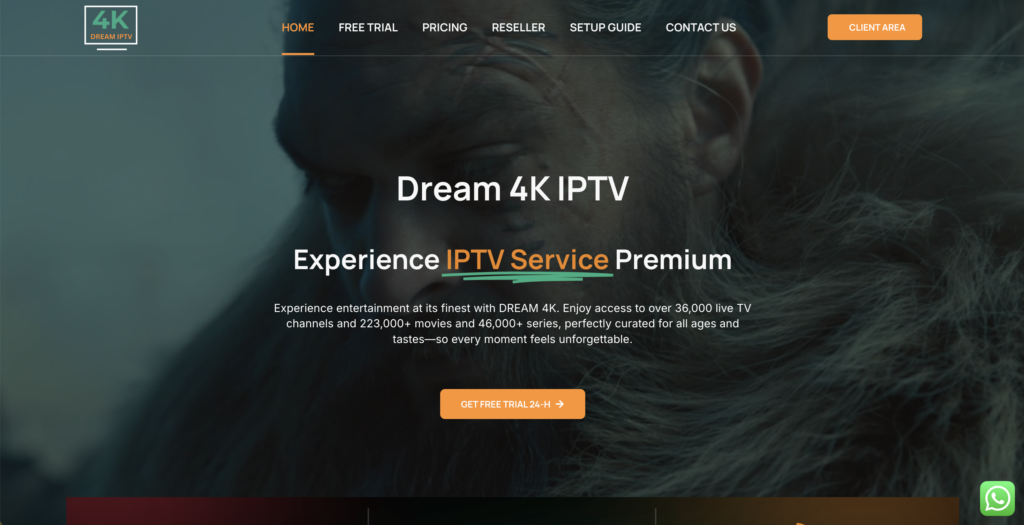 dream 4k iptv provider website