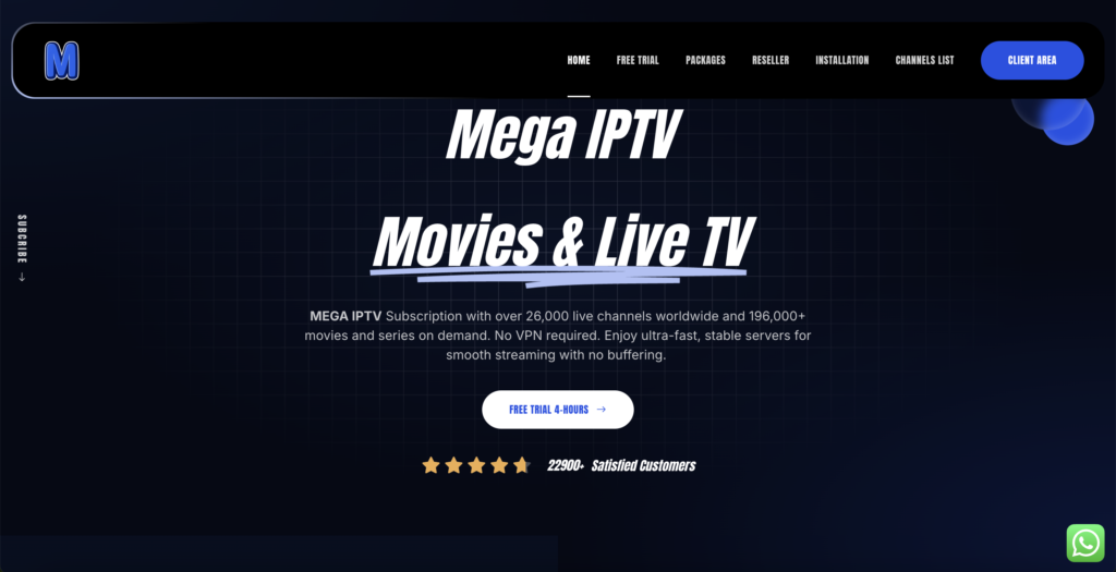 mega iptv provider website