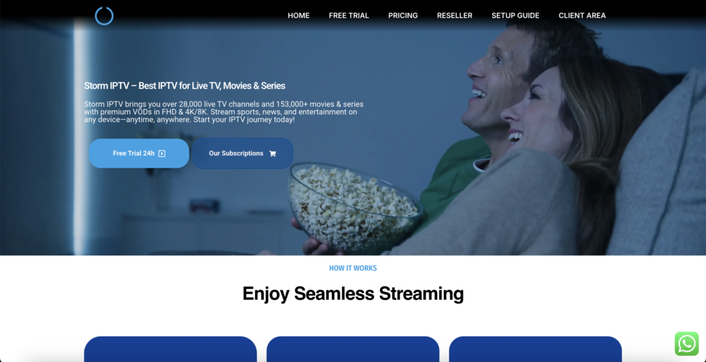 storm iptv provider website