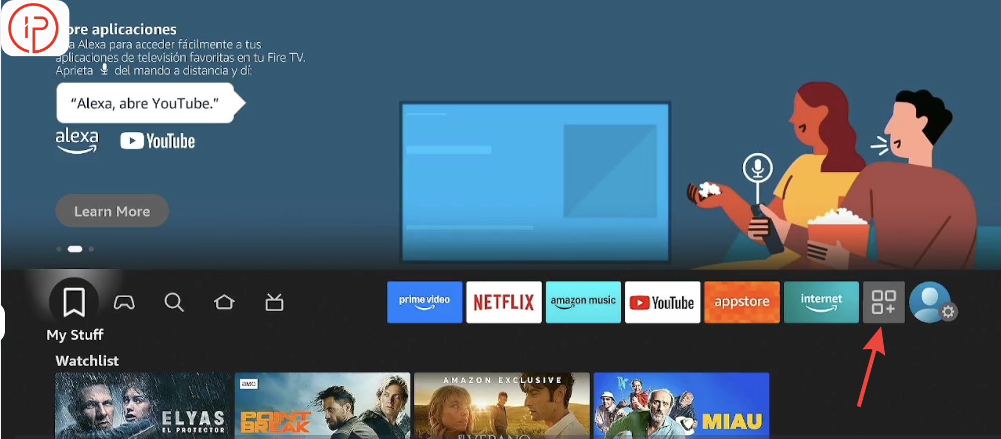 Go to the FireStick home screen and choose Apps from the menu.