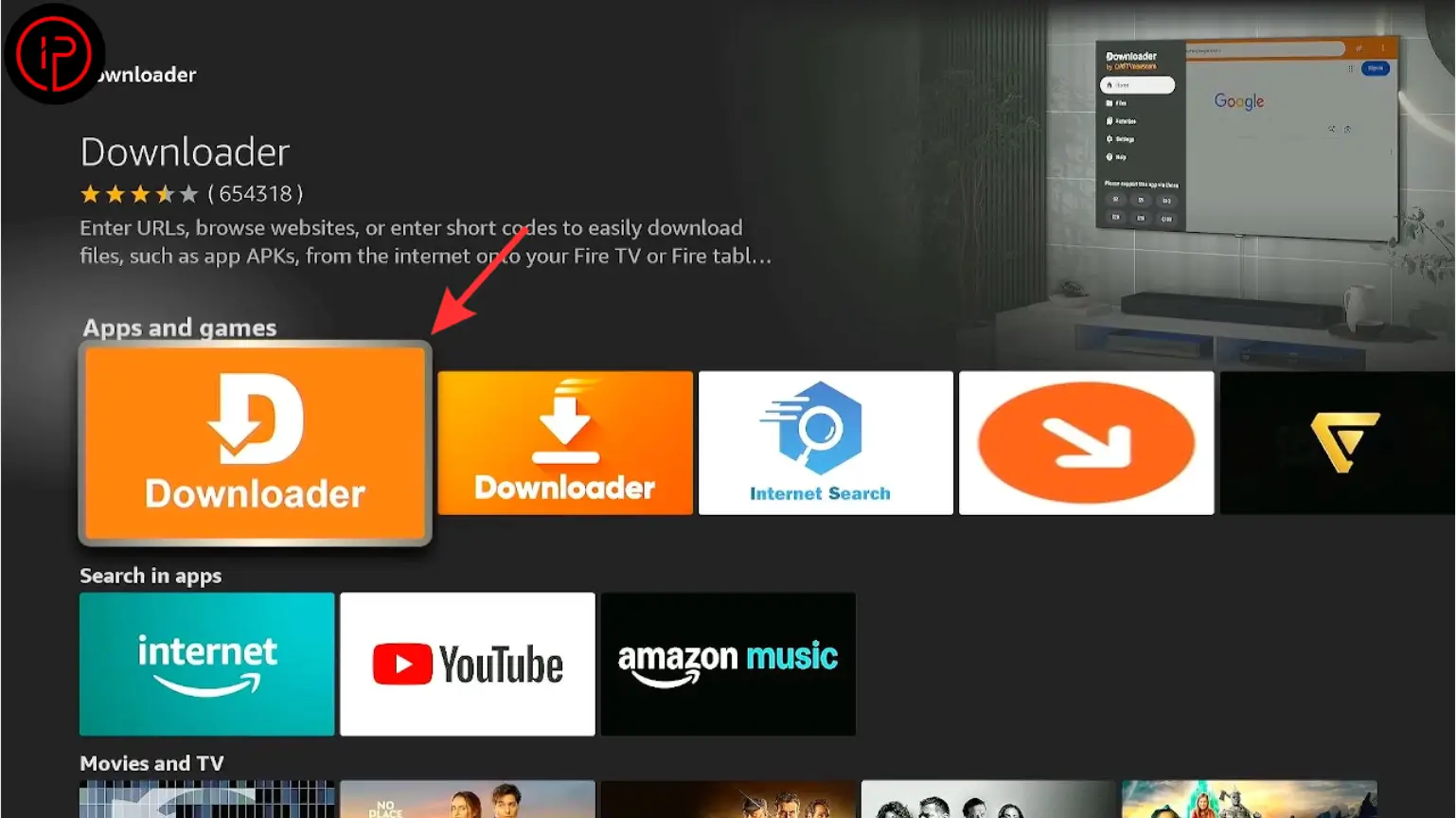 Choose the first Downloader app from the search results.