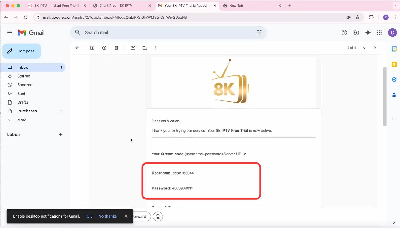 8k iptv login details