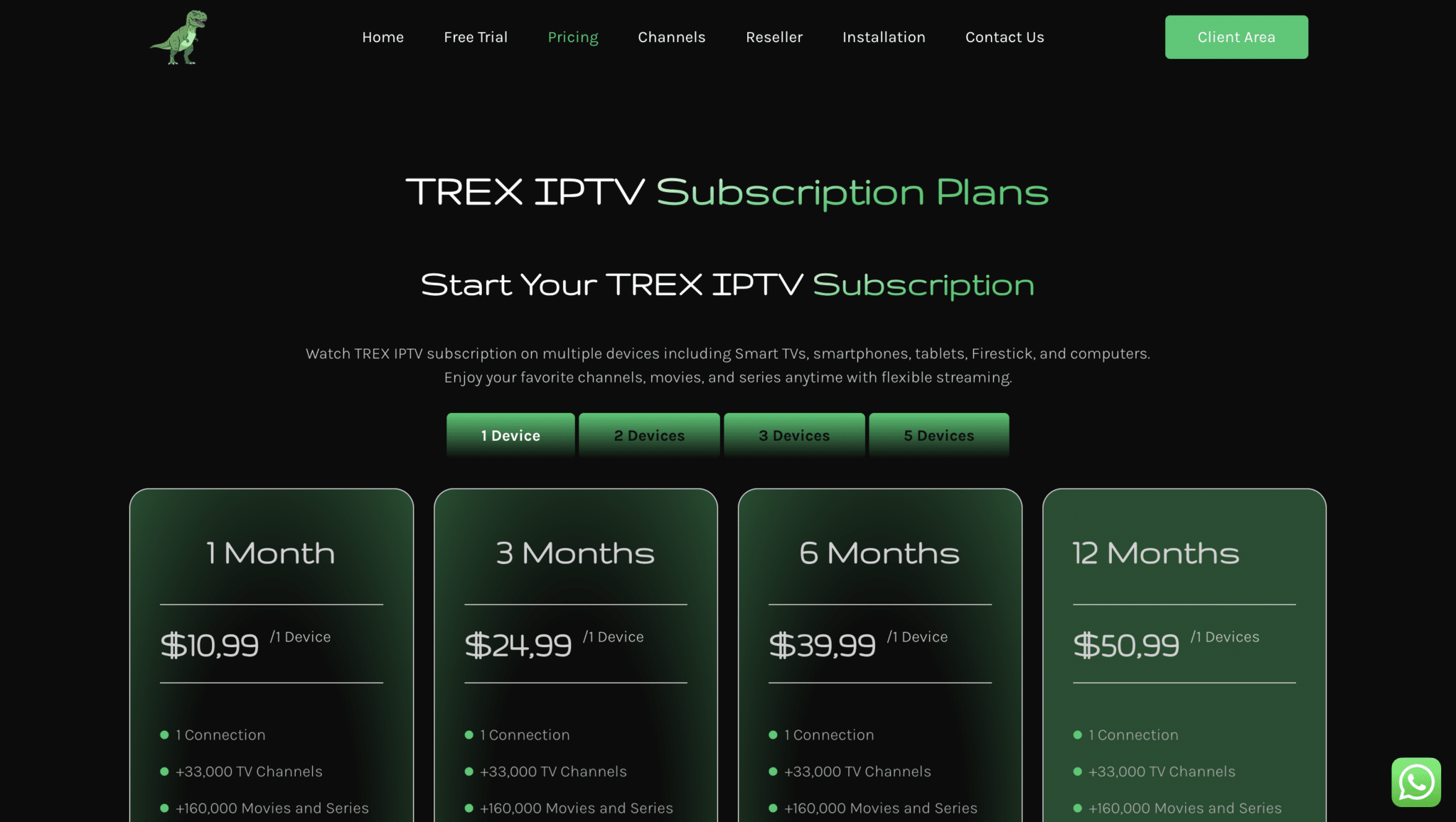 trex iptv provider pricing