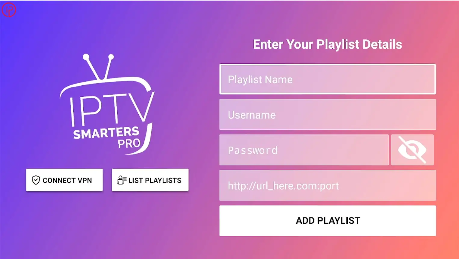 Enter your Xtream Codes credentials here.