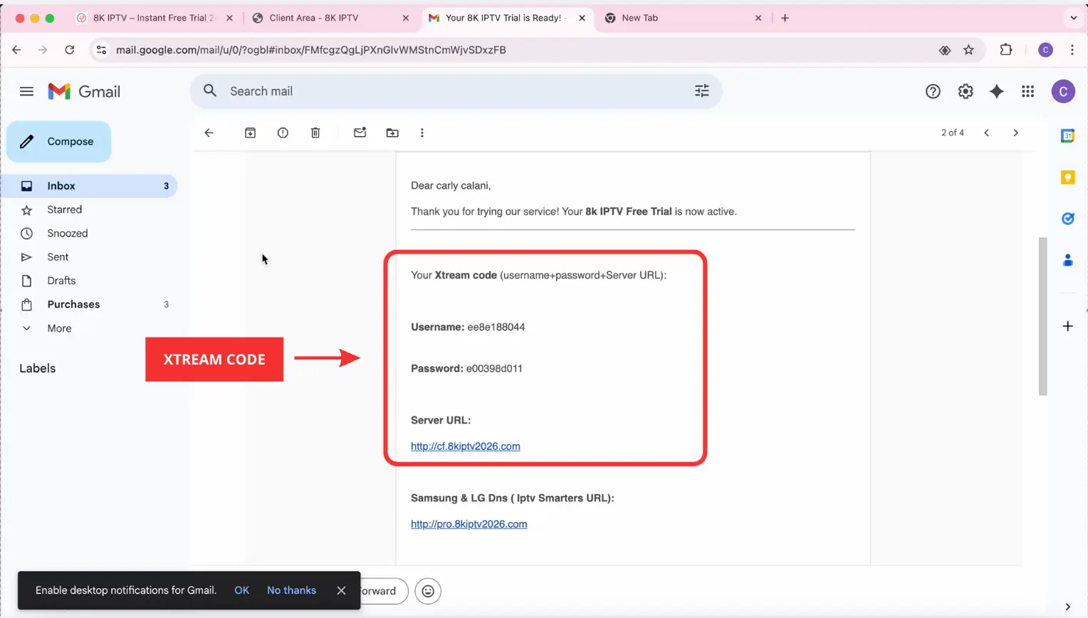 Your login details have also been sent to your email.